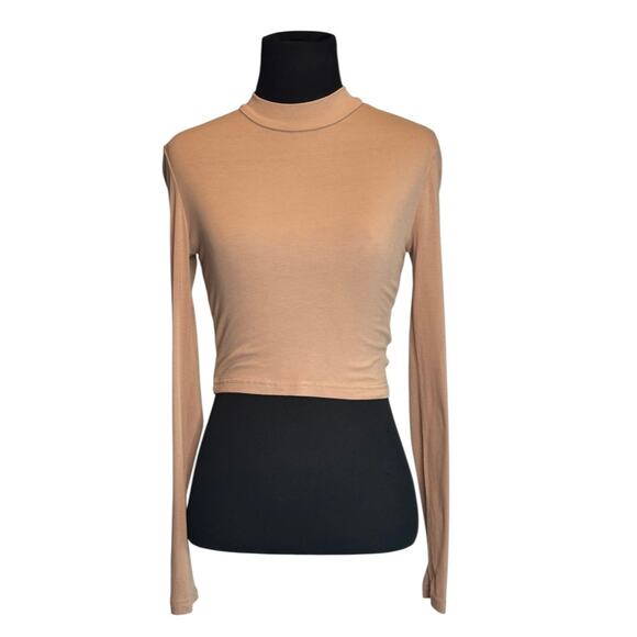 Shein beige long sleeves t shirt top size Small - Picture 1 of 13